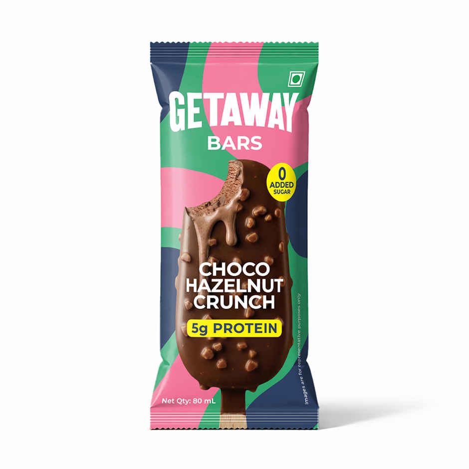 Get-A-Way Choco Hazelnut Crunch Ice Cream Stick | Zero Added Sugar | 5g Protein