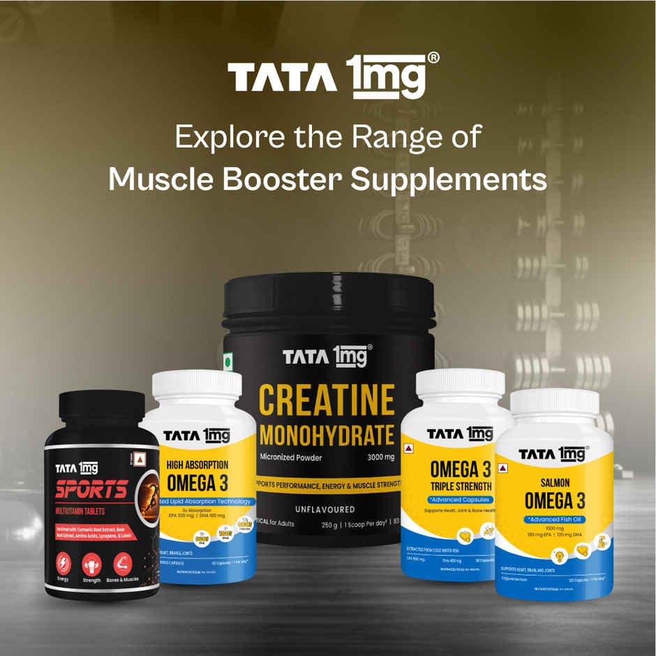 Tata 1mg Creatine Monohydrate Powder, Micronized, Unflavored (33 Servings) | Boosts Strength