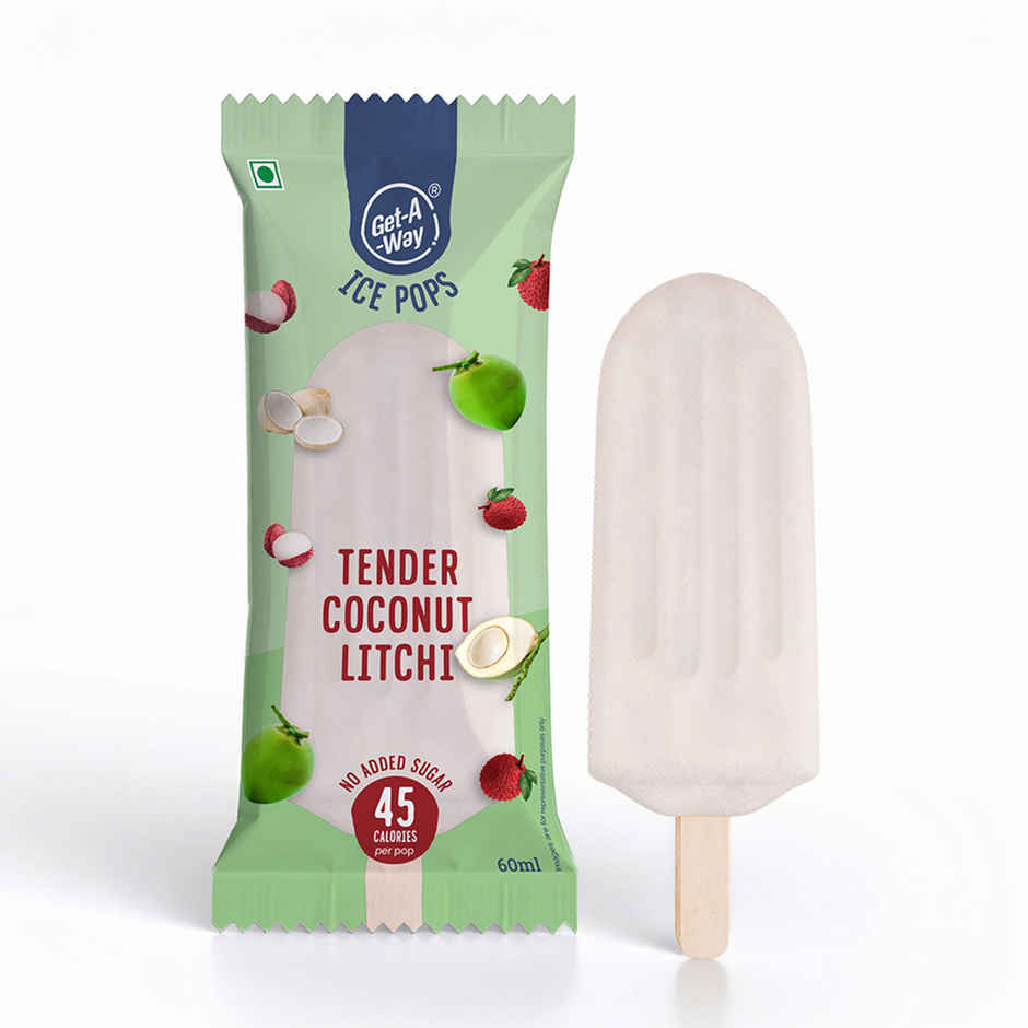 Get-A-Way Tender Coconut Litchi Ice Pop | Low Calorie | Zero Added Sugar