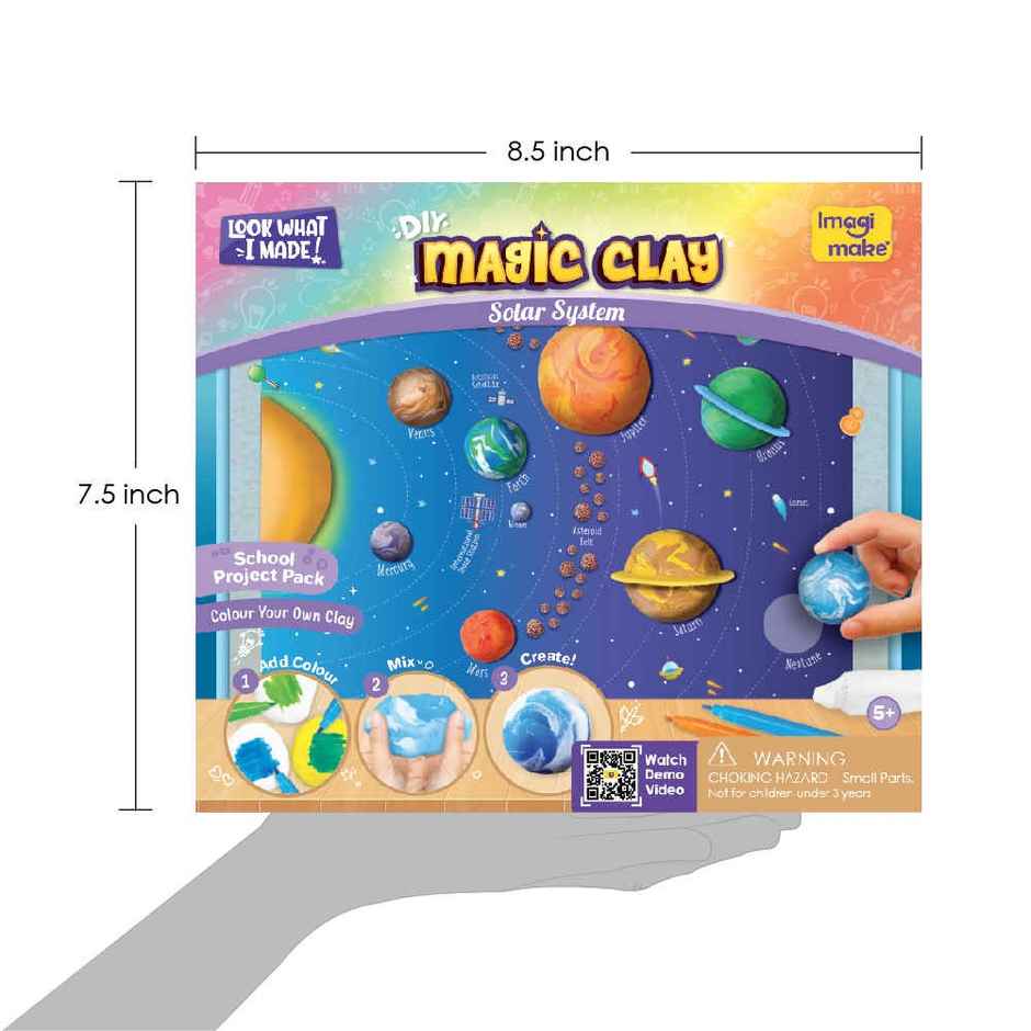 Imagimake DIY Magic Clay Solar System Theme Art and Craft Kit Birthday Gifting Toys for Kids