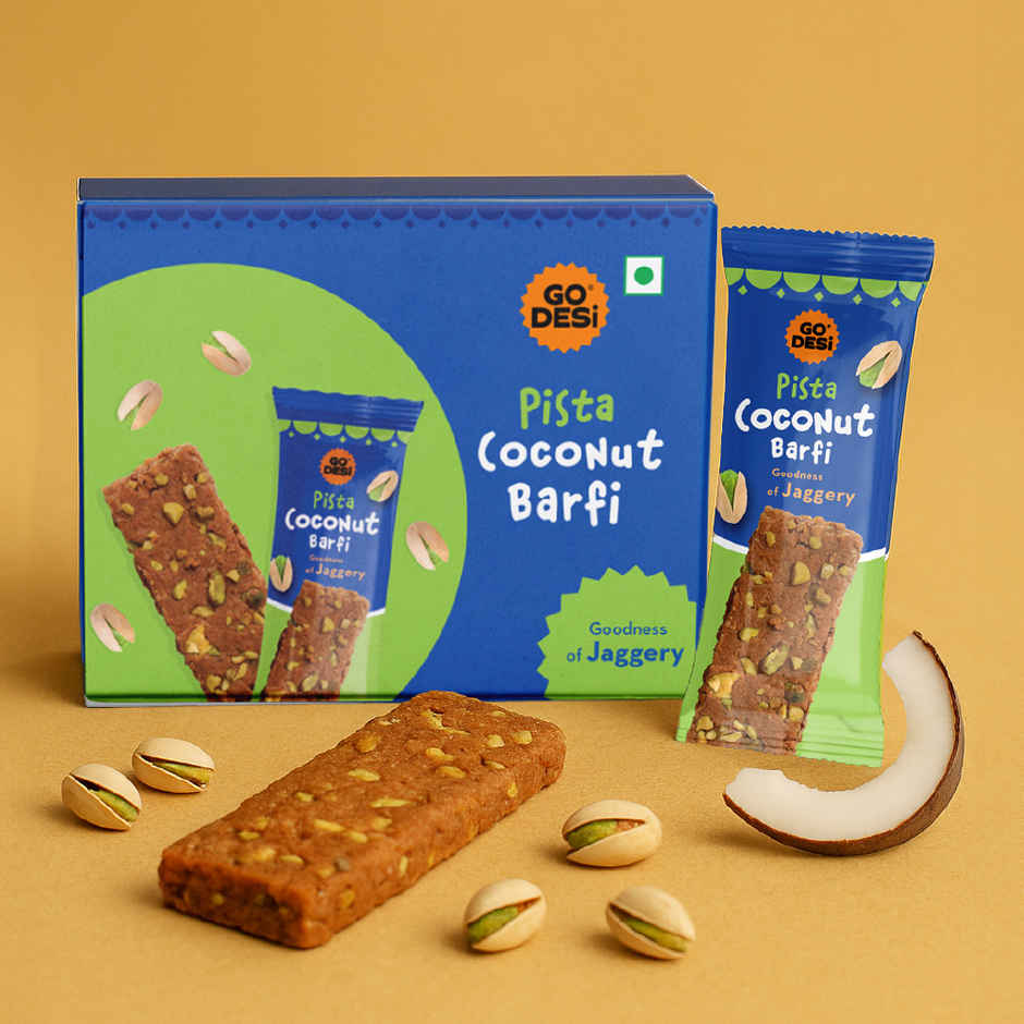 Pista Coconut Barfi, 6 Pcs | Burfi | Sweets | By GO DESi