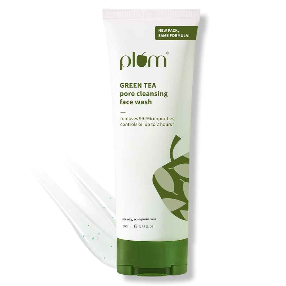 Plum Green Tea Pore Cleansing Face Wash Acne Face Wash Oily Skin| Bright Clear Skin Soap-Free|(100ml), Plum Green Tea Alcohol-Free Toner(200ml) & Plum Green Tea Oil Free Moisturizer (50ml) Combo