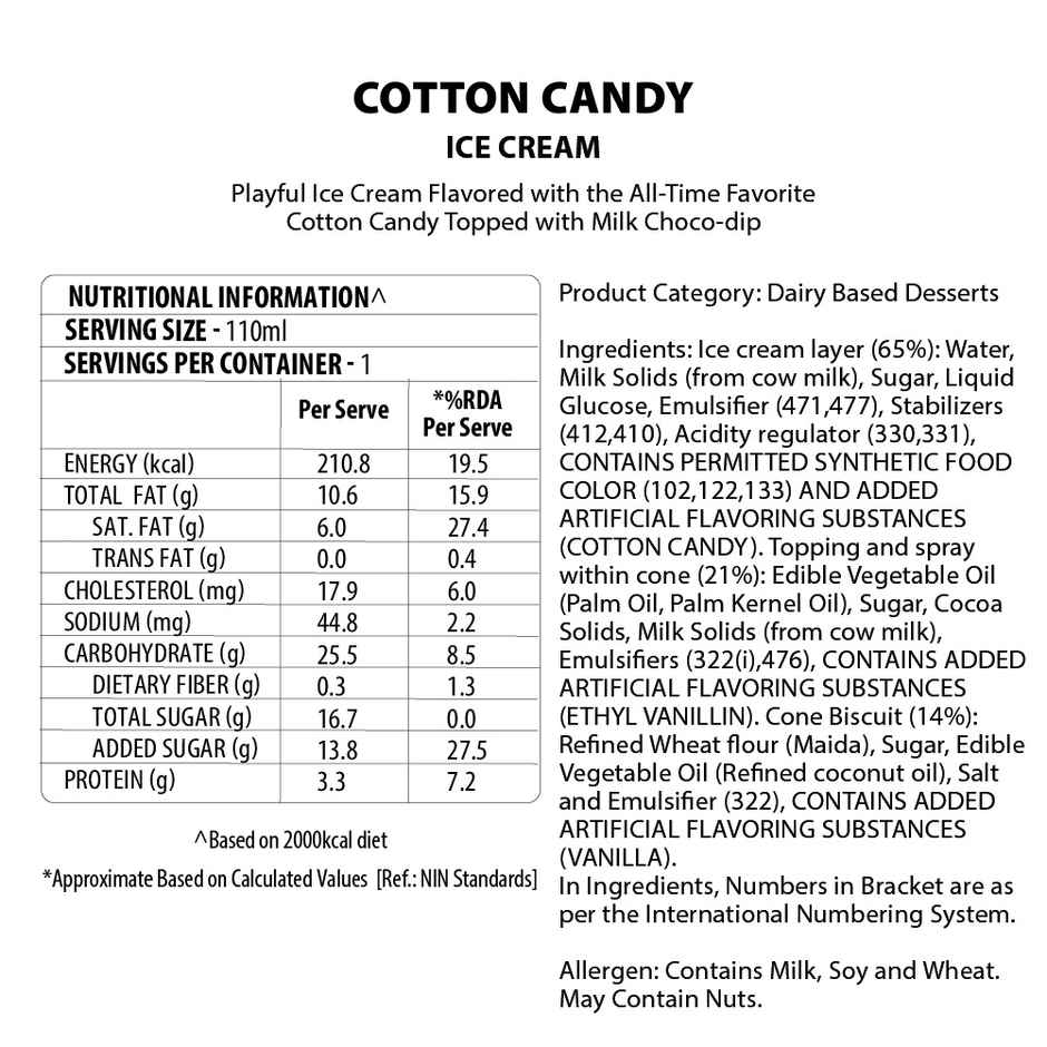 Baskin Robbins Cotton Candy Ice Cream Cone Combo