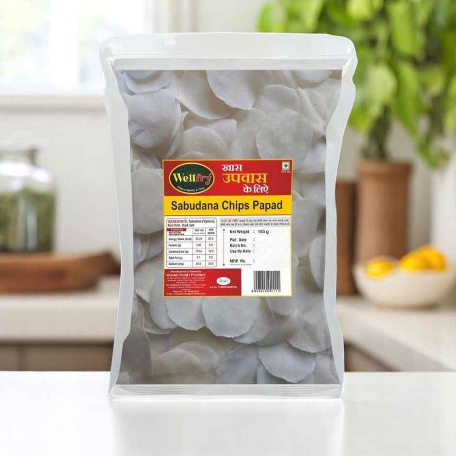 Wellfry Sabudana Chips Papad | Upwas Papad | Fast Papad | Sendha Namak