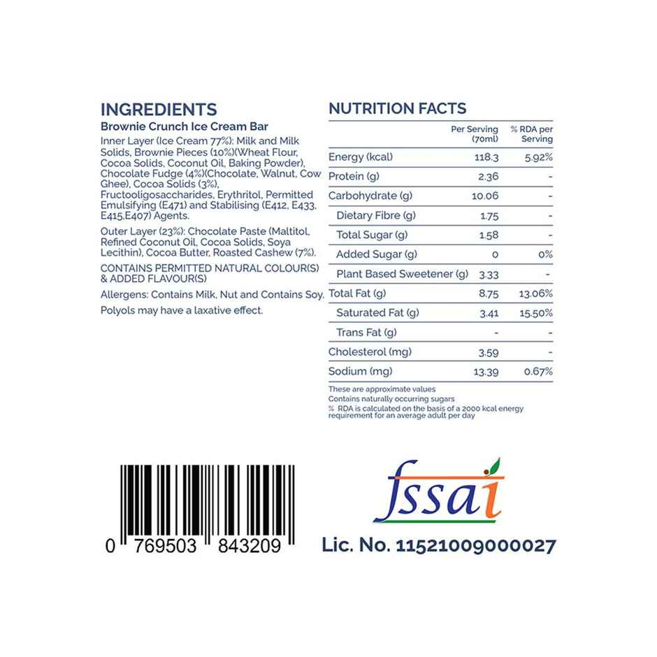 Get-A-Way Brownie Crunch Ice Cream Stick | Zero Added Sugar