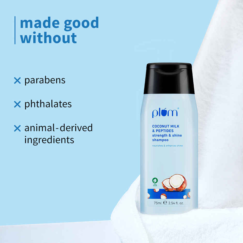 Plum Coconut Milk & Peptides Strength & Shine Shampoo | Contains Coconut Milk | Pea Peptide
