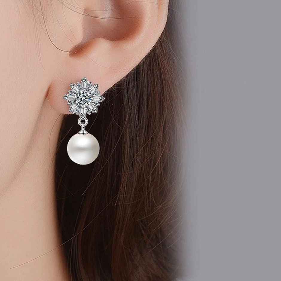 Shining Diva Fashion Latest Stylish Pearl Earrings for Women & Girls | 10717er