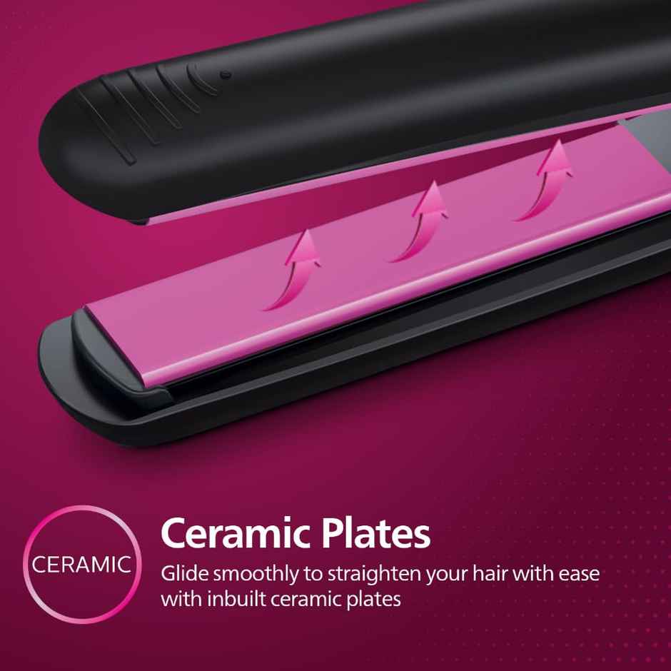 Philips Selfie Hair Straightener | Minimized Heat Damage with SilkPro Care | Ceramic Plates | HP8302/06