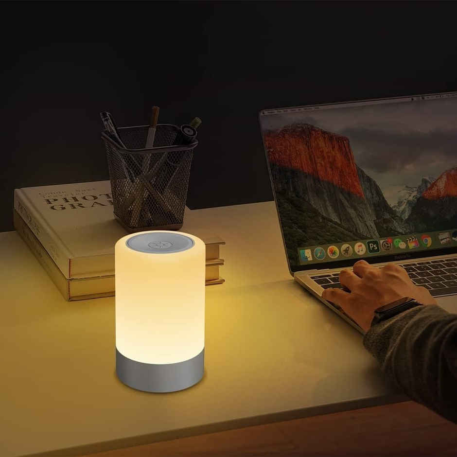 Quace Touch Control | Rechargeable | and Portable Led Night Lamp With Speakers