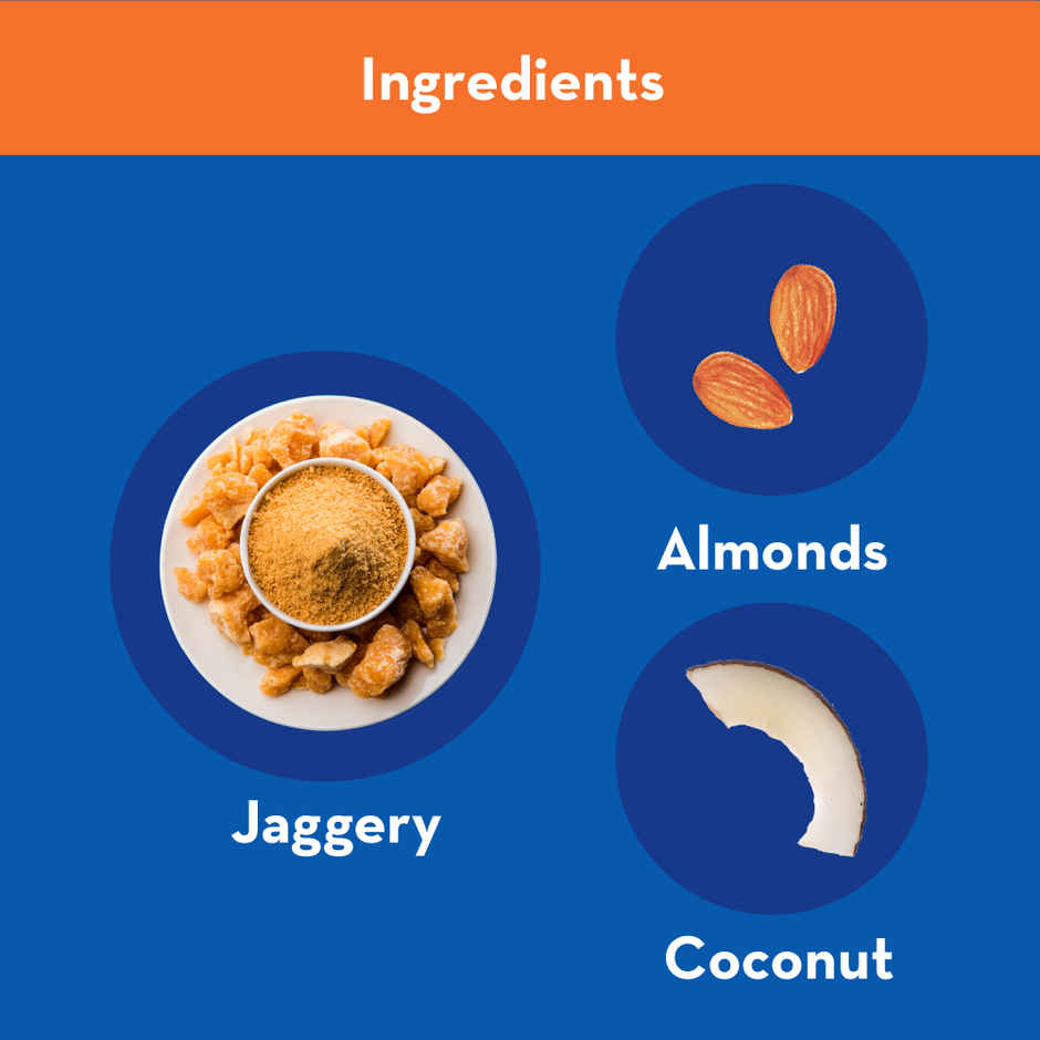 Badam Coconut Barfi, 8 Pcs | Burfi | Sweets | By Go Desi (96g) & Go Desi Bombay Bhelpuri With Chutney, No Palm Oil (100g) Combo