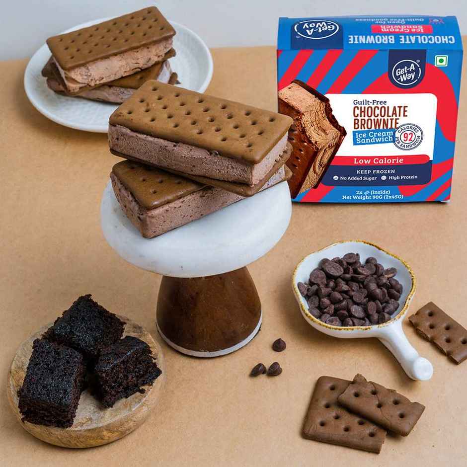 Get-A-Way Chocolate Brownie Fudge Ice cream sandwich (Pack of 2)