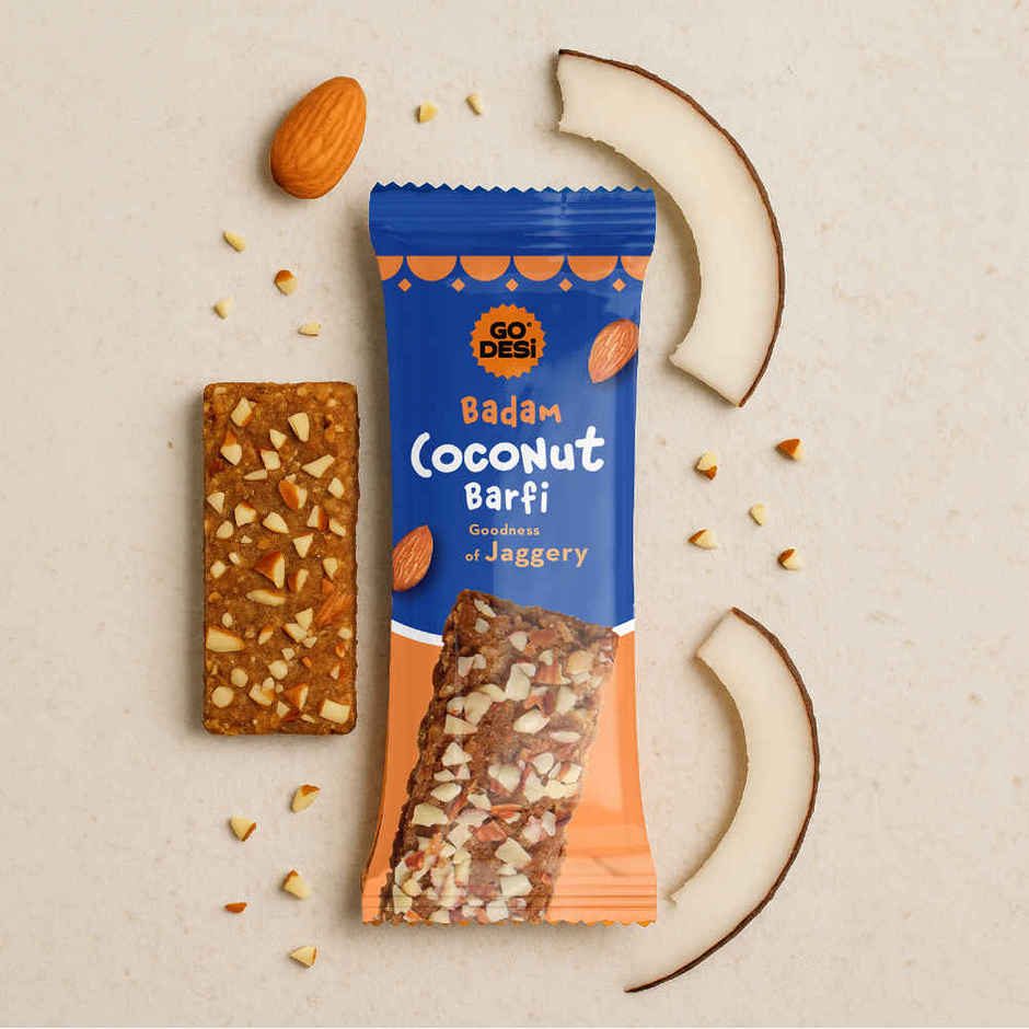 Badam Coconut Barfi, 6 Pcs | Burfi | Sweets | By Go Desi