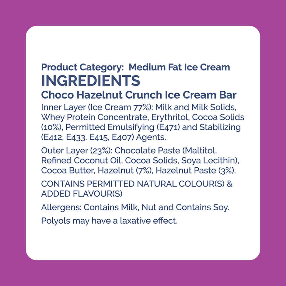 Get-A-Way Choco Hazelnut Crunch Ice Cream Stick | Zero Added Sugar