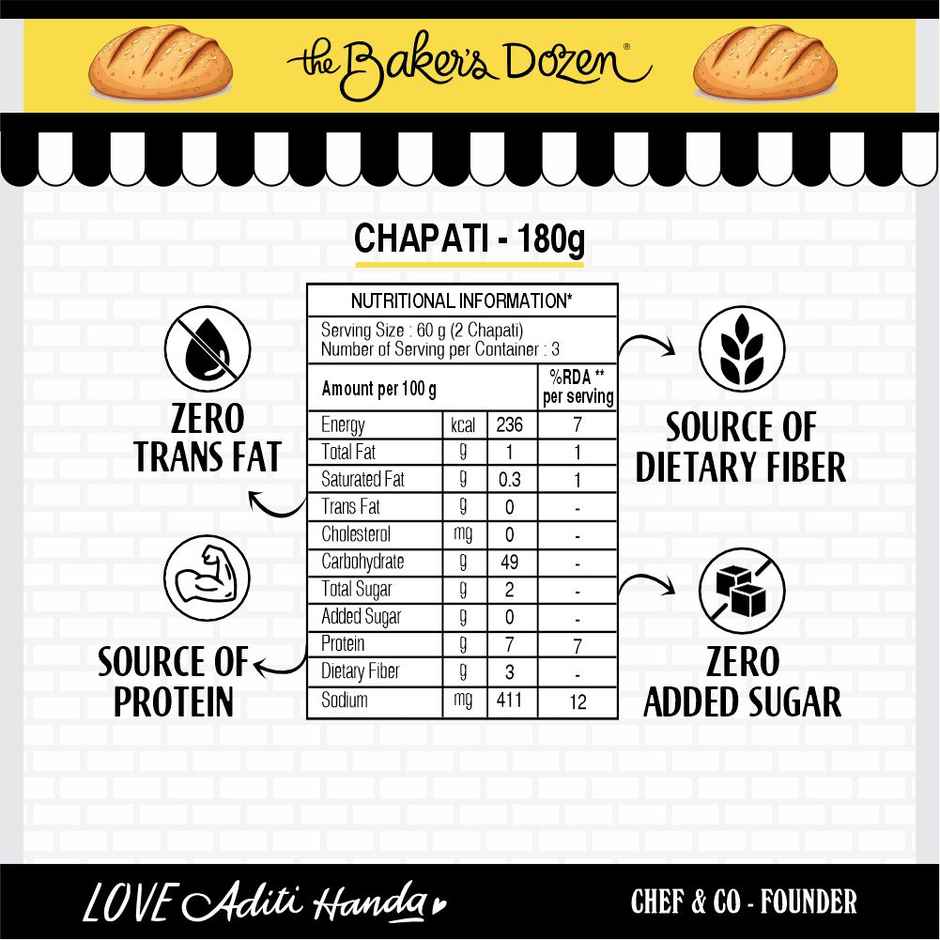 The Baker's Dozen Zero Maida Chapati