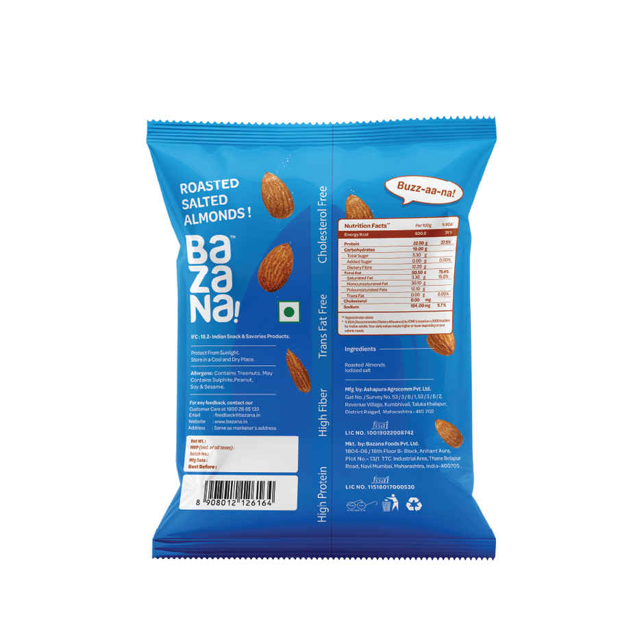 Bazana Premium Roasted & Salted 100% California Almonds
