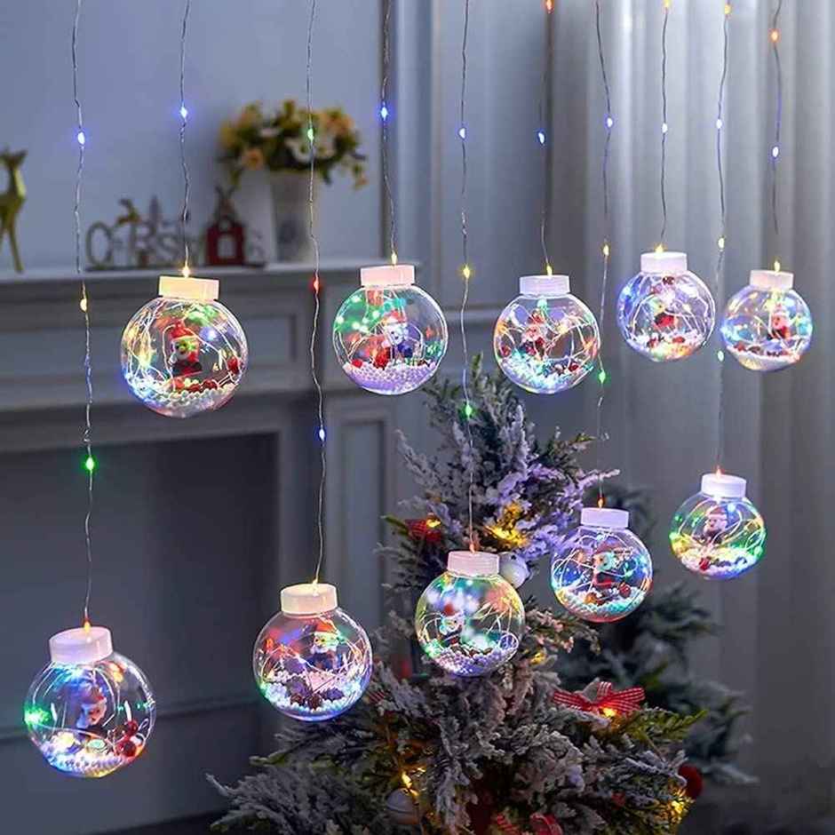 Quace Santa Wish Balls Curtain - Multicolour