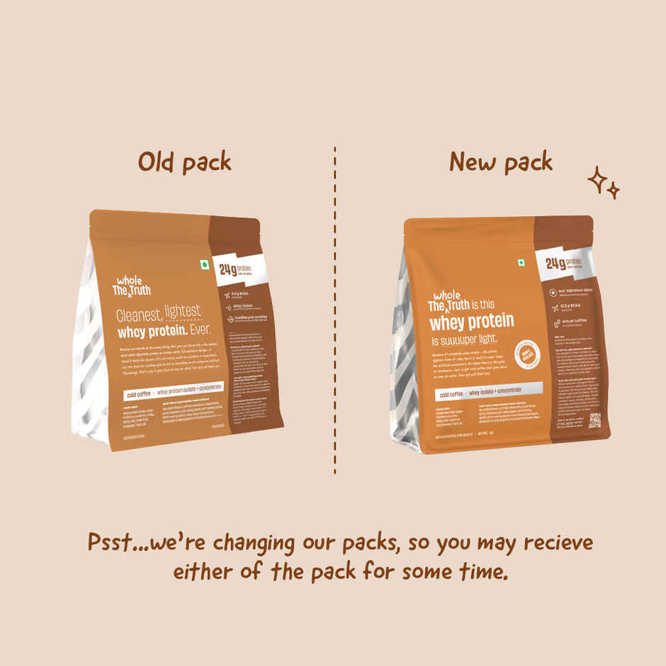 The Whole Truth Whey Protein Powder Cold Coffee (24g Protein Per Scoop)