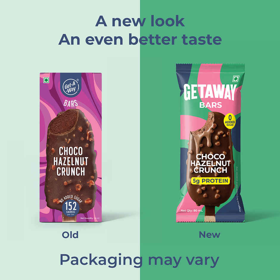 Get-A-Way Choco Hazelnut Crunch Ice Cream Stick | Zero Added Sugar | 5g Protein