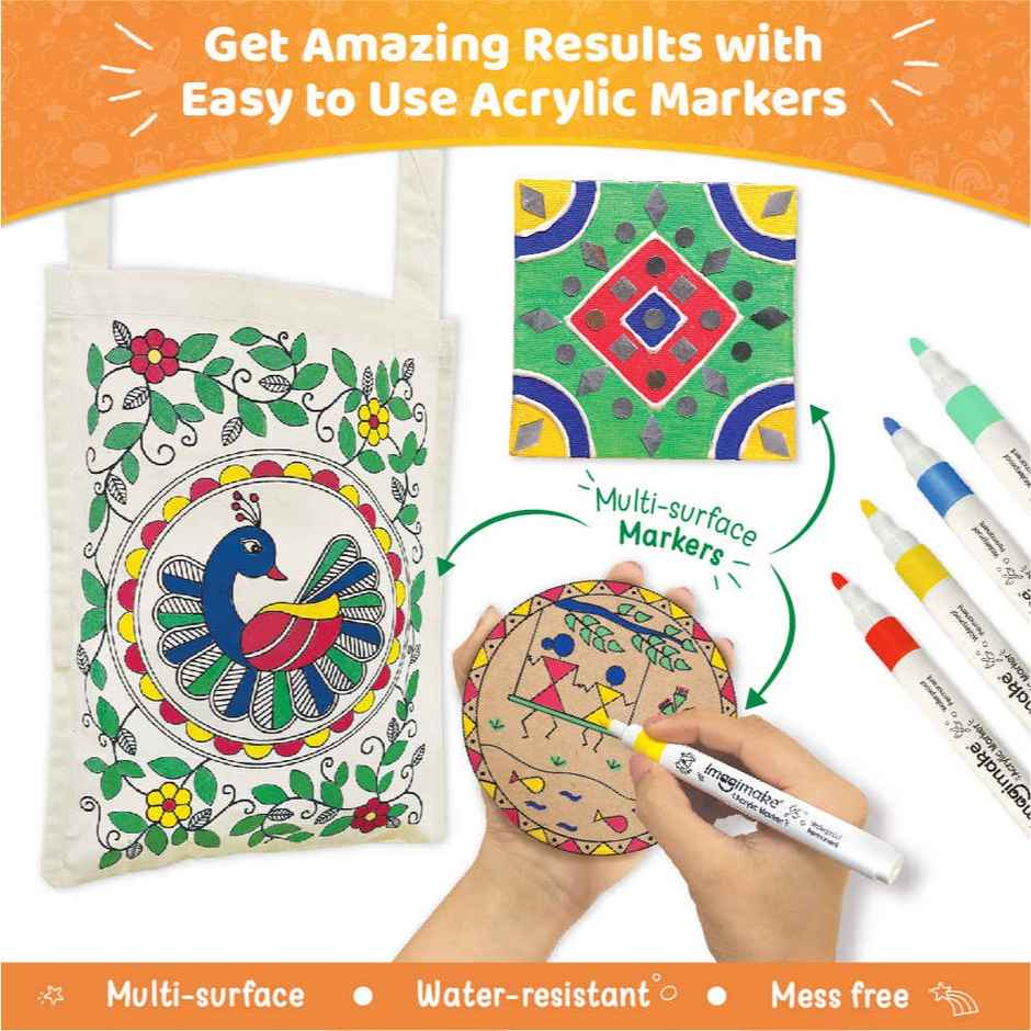 Imagimake Indian Art Forms Kit | Cultural Learning Toy | Traditional Craft Set for Kids