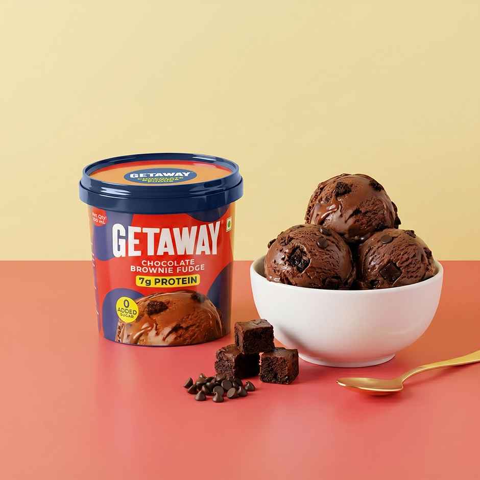 Get-A-Way Chocolate Brownie Fudge Ice Cream Cup | Zero Added Sugar