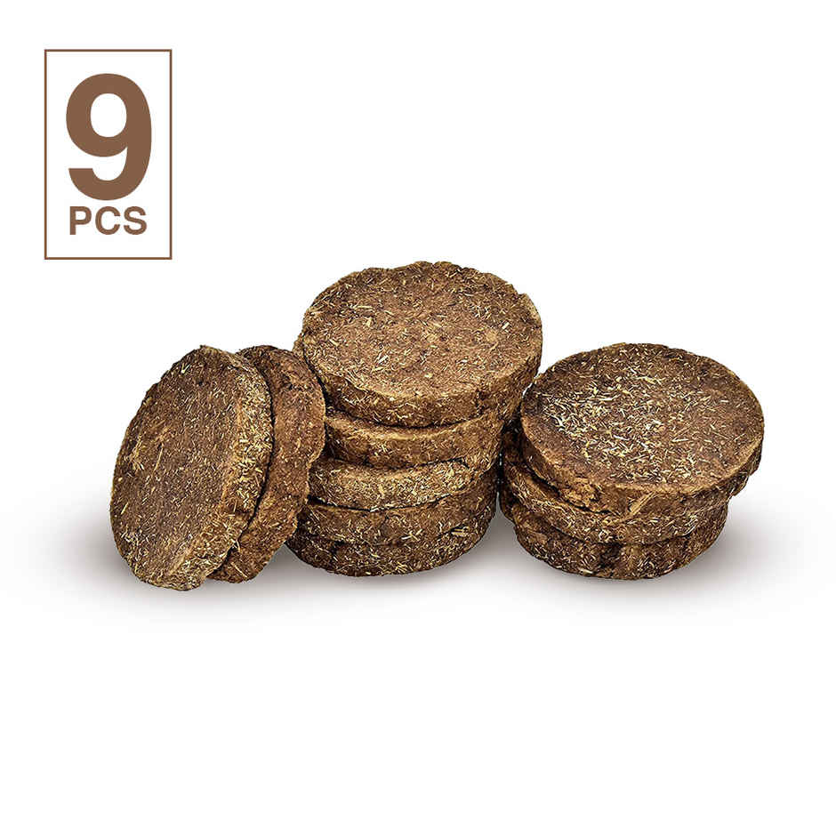 Divine Vibes Cow Dung Cake | Pack Of 9