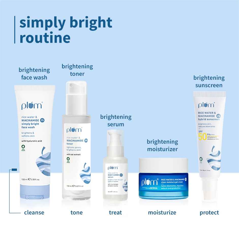 Plum Simply Bright 2% Niacinamide Face Wash With Rice Water