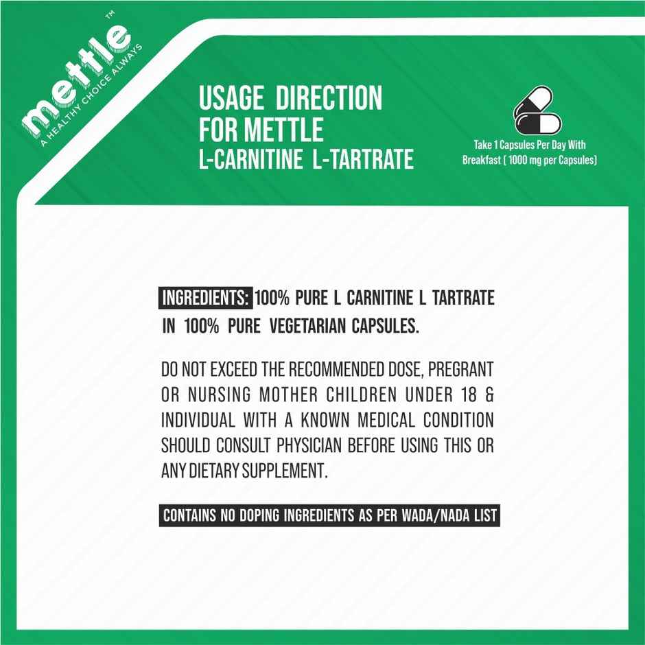 Getmymettle L-Carnitine With L-Tartrate