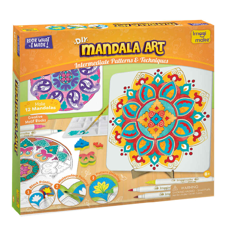 Imagimake Stamp Art | Mandala Kit | Creative Art Toy | Colorful Design Fun for Kids