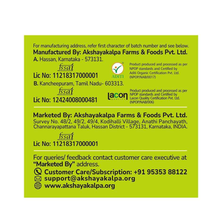 Akshayakalpa Amrutha A2 Pasteurized Fresh Organic Milk (Pouch)