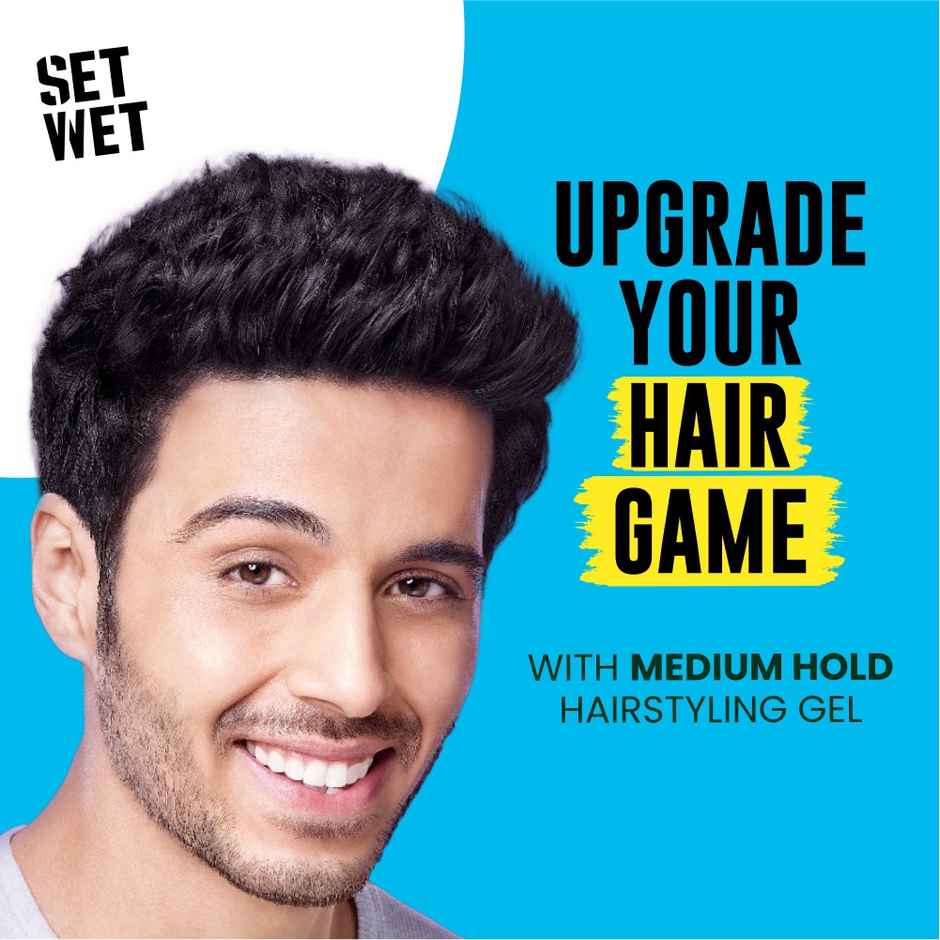 Set Wet Hair Gel for Men Cool Hold Medium Hold Tube
