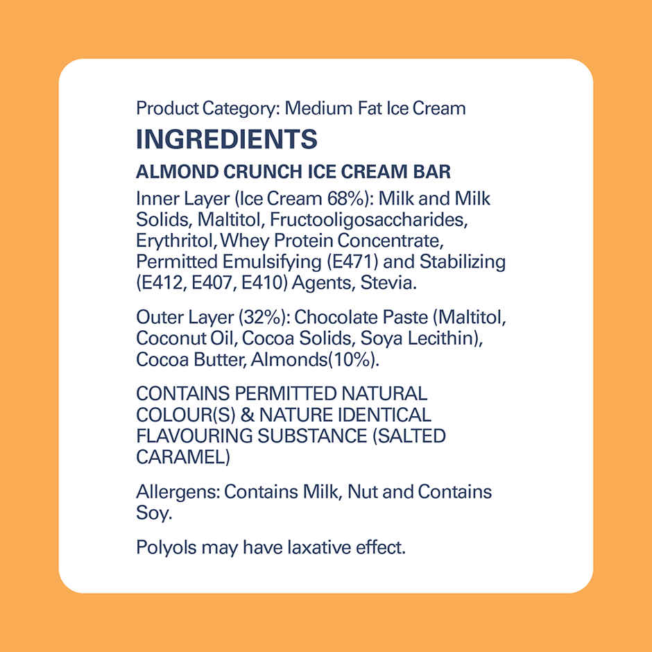 Get-A-Way Almond Crunch Ice Cream Stick | Zero Added Sugar | 6g Protein