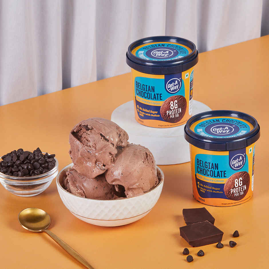 Get-A-Way Belgian Chocolate High Protein Ice Cream Cup | Zero Added Sugar