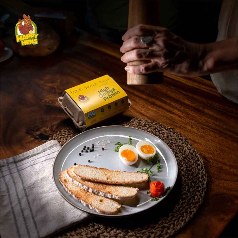 Happy Hens Free Range Brown Eggs Omega 3