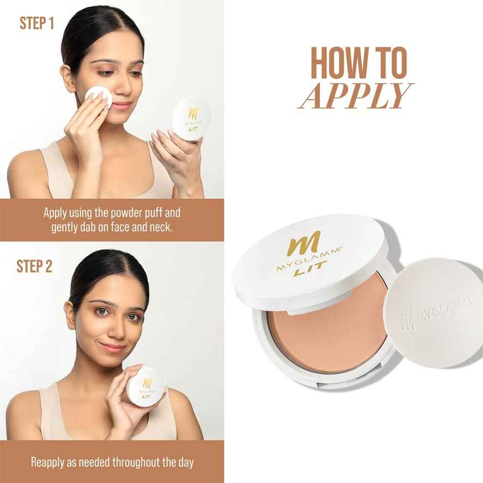 Myglamm Lit Radiant Matte Compact-Serving Face
