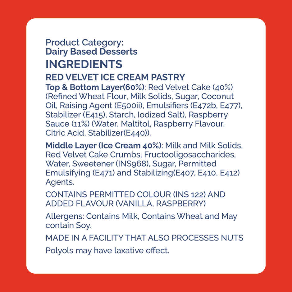 Get-A-Way Red Velvet Ice Cream Pastry | Soft & Premium
