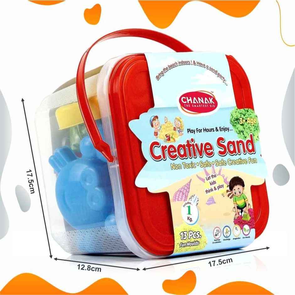 Aditi Toys 1kg Creative Sand Kit - Includes 13 Moulds, Non-Toxic & Stain-Free Sand for Kids 3+
