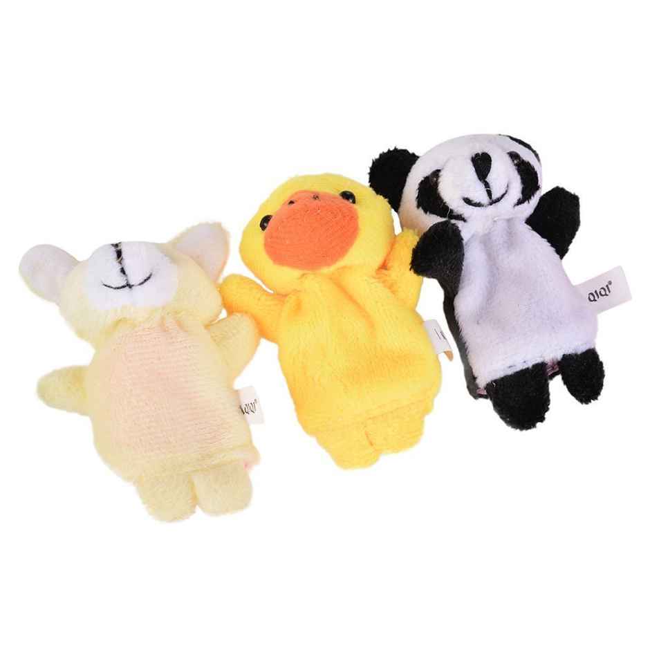 Toyshine 10 Pc Plush Animals Finger Puppet Toys - Mini Plush Figures Toy Assortment for Kids