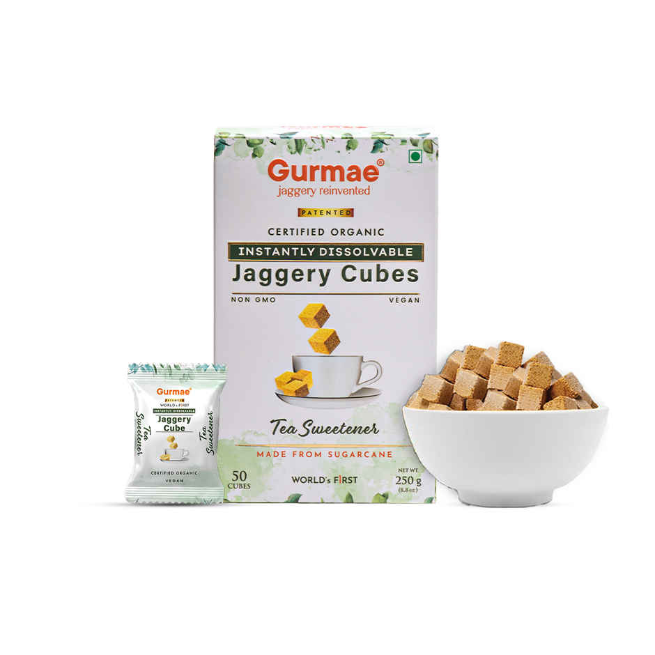 Gurmae Certified Organic Instantly Dissolvable Jaggery Cubes Tea Sweetener