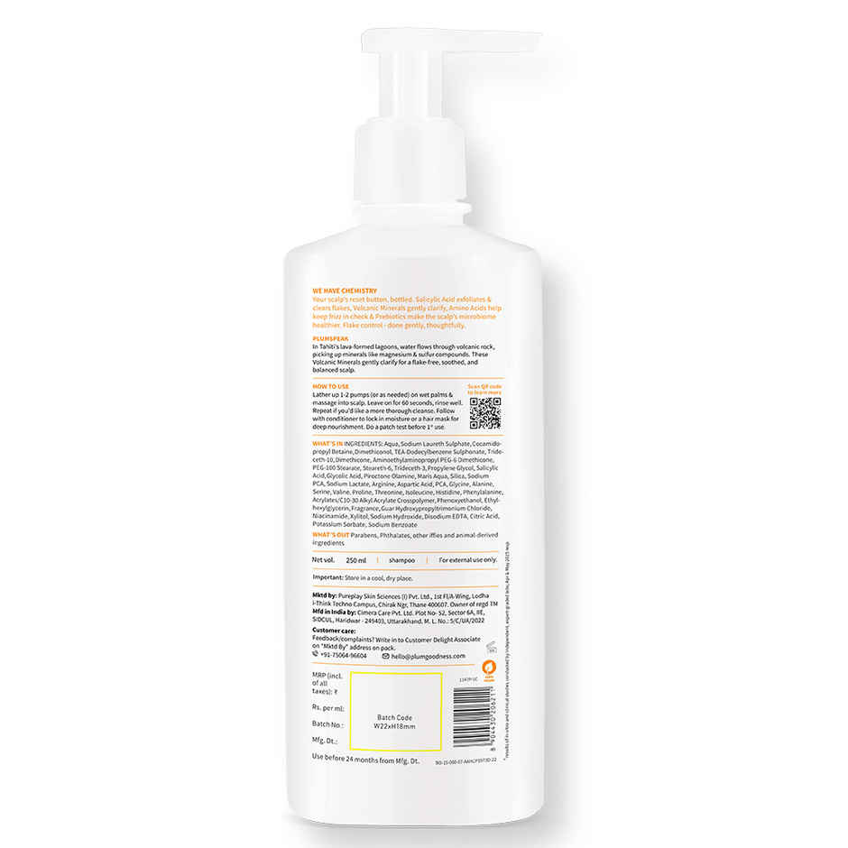 Plum Anti-Dandruff Shampoo with Volcanic Minerals & 0.5% Salicylic Acid