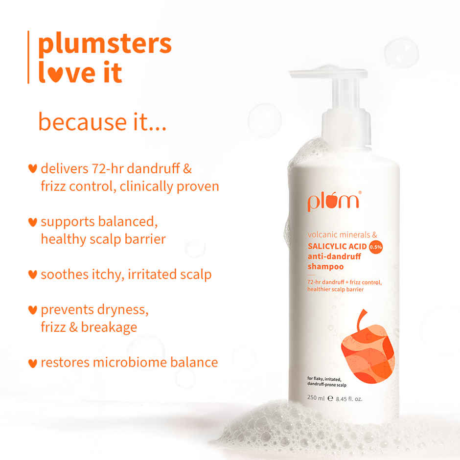 Plum Anti-Dandruff Shampoo with Volcanic Minerals & 0.5% Salicylic Acid