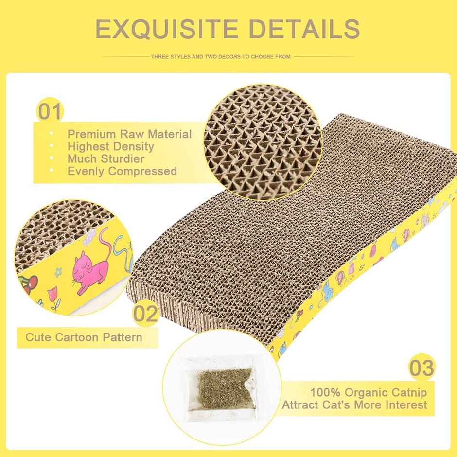 Pets Empire Curve Cat scratcher board with catnip for Cats | 45x21 cm