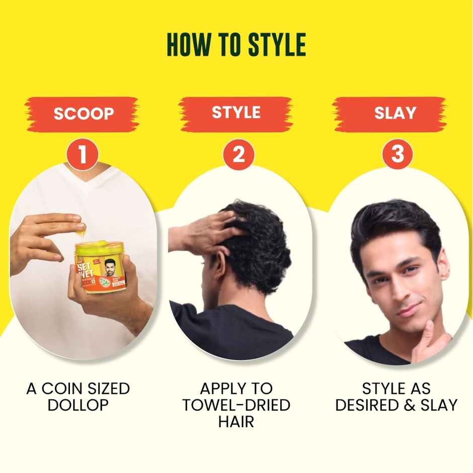 Set Wet Hair Gel for Men Ultimate Hold Maximum Hold Jar