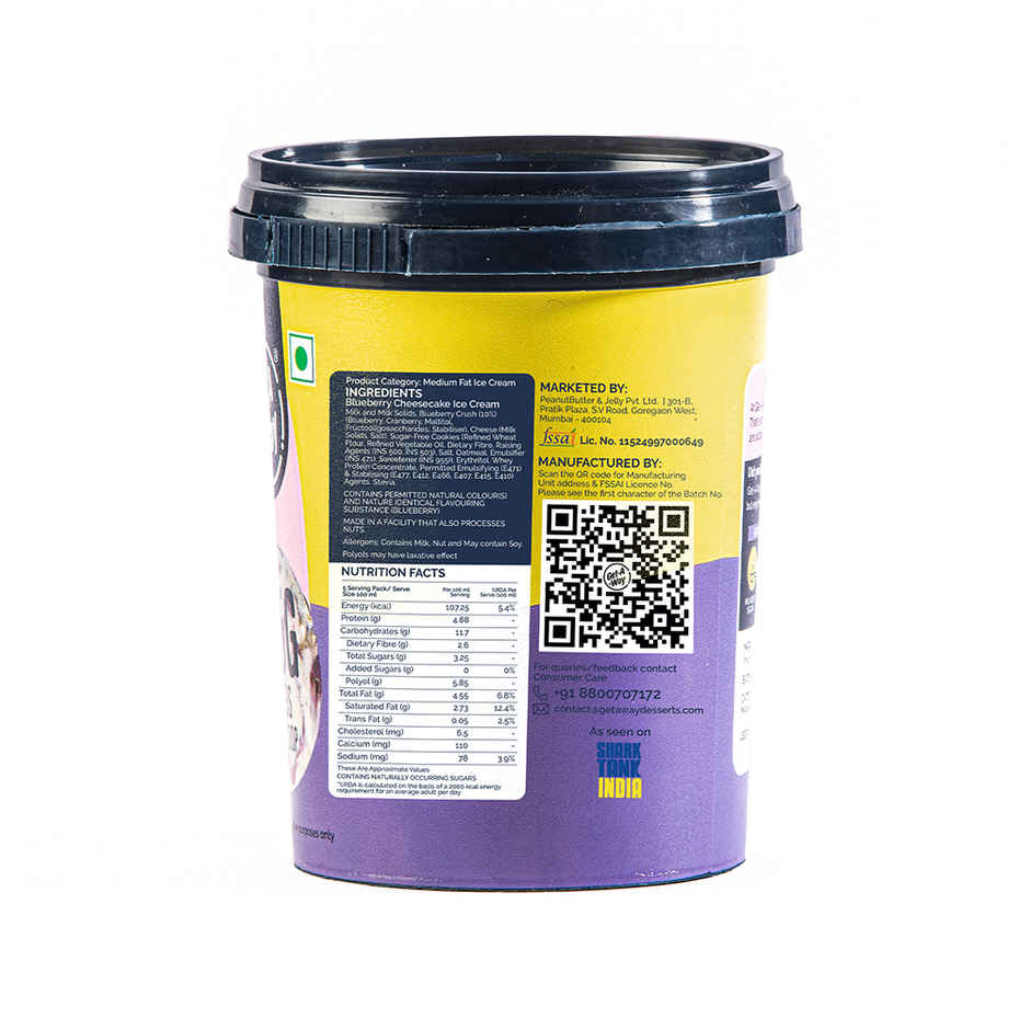 Get-A-Way Blueberry Cheesecake Ice Cream Tub