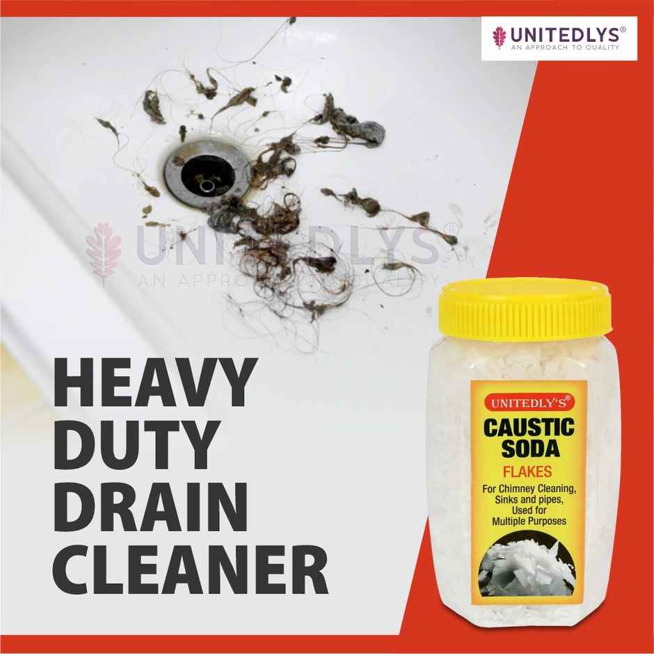 Unitedlys Caustic Soda Drainage Block Remover Chimney Drain & Sink Cleaner