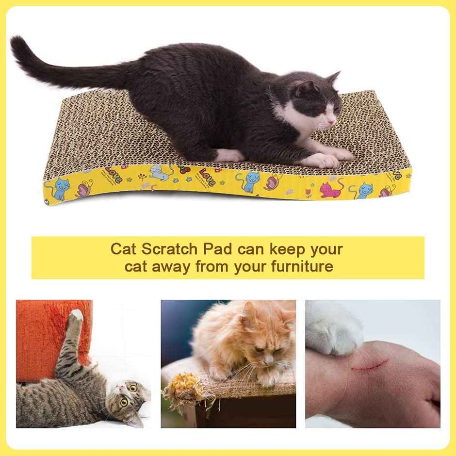 Pets Empire Curve Cat scratcher board with catnip for Cats | 45x21 cm