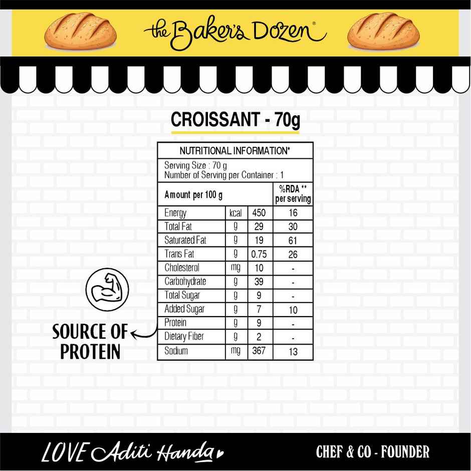 The Baker's Dozen 100% Real Butter Croissant with No Preservative Combo