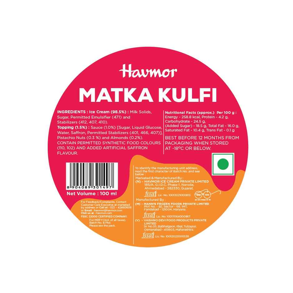 Havmor Matka Kulfi
