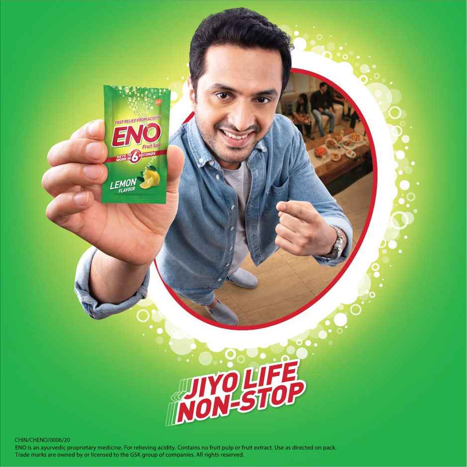 ENO Lemon Ayurvedic Antacid, Gets to Work in 6 Secs for Instant Acidity Relief -100g Jar