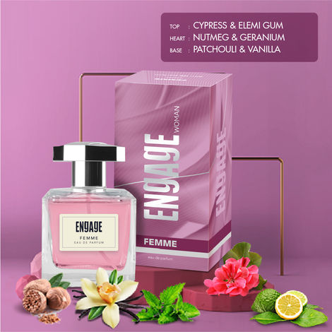 Engage Femme Eau De Parfum for Women, Citrus and Floral Fragrance Scent