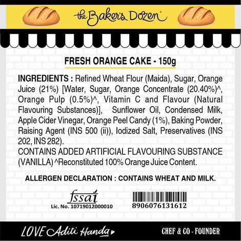 The Baker'S Dozen Fresh Orange Cake